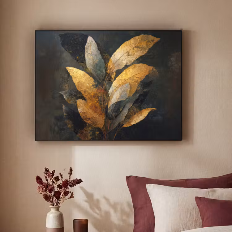 Art Frame - Gouden Bladcompositie – Botanische Luxe — 2