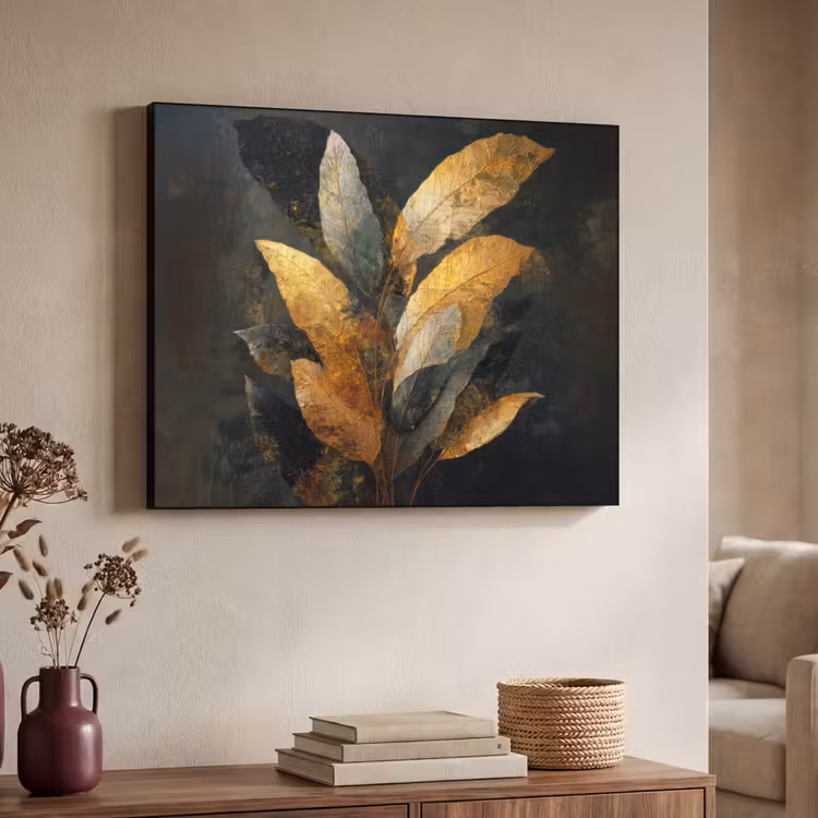 Art Frame - Gouden Bladcompositie – Botanische Luxe — 4