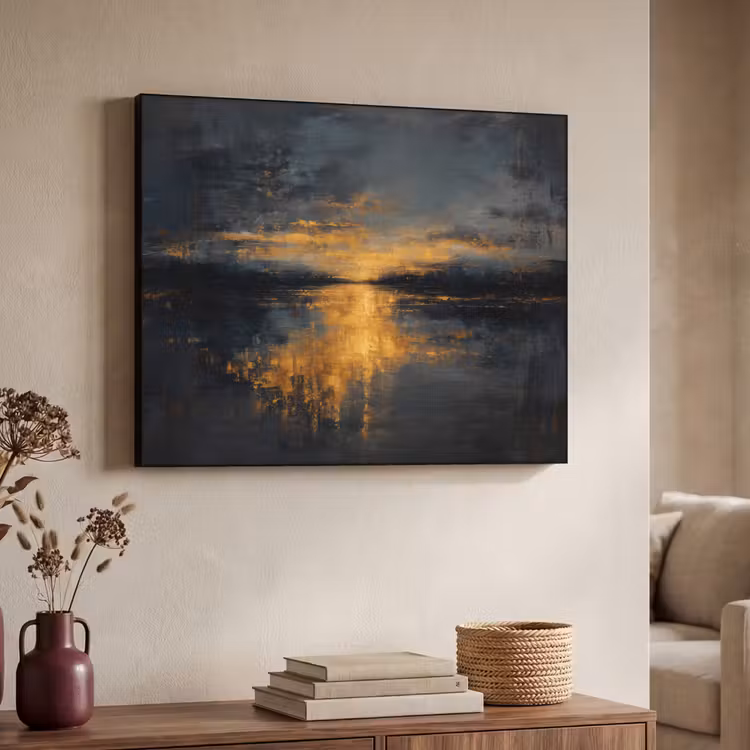 Art Frame - Gouden Reflectie op Water — 4