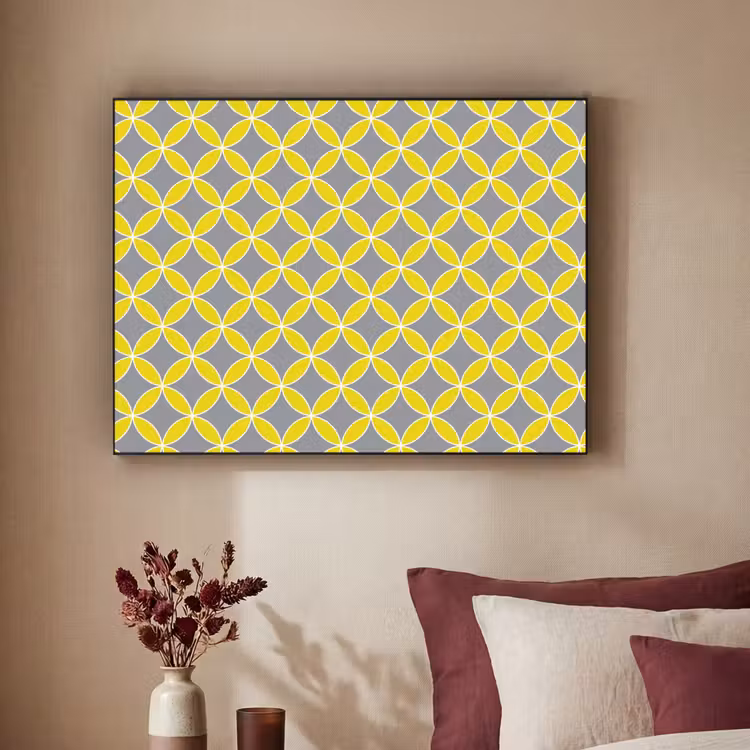 Art Frame - Geometrisch - Cirkels - Modern - Grijs - Geel — 2