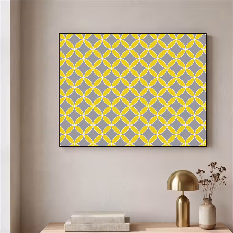 Art Frame - Geometrisch - Cirkels - Modern - Grijs - Geel — 3