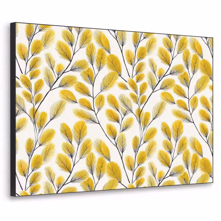 Art Frame - Bladeren - Botanisch - Elegant - Geel - Zwart — 1