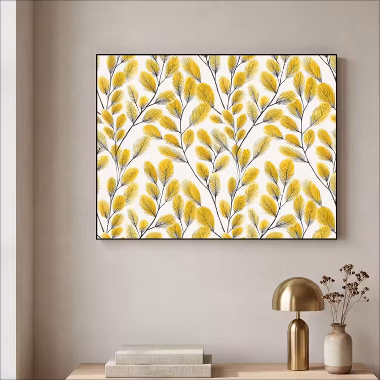 Art Frame - Bladeren - Botanisch - Elegant - Geel - Zwart — 3
