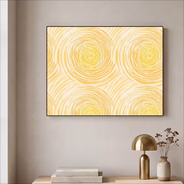 Art Frame - Cirkels - Abstract - Artistiek - Geel — 3
