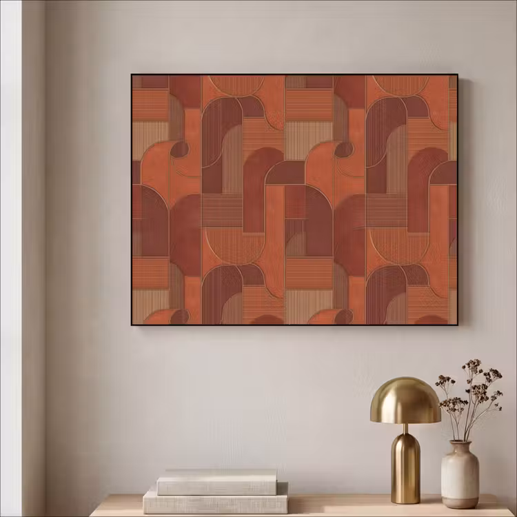 Art Frame - Geometrisch - Abstract - Textuur - Bruin — 3