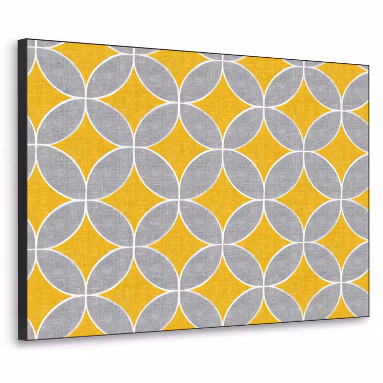 Art Frame - Geometrisch - Cirkels - Textuur - Grijs - Geel — 1