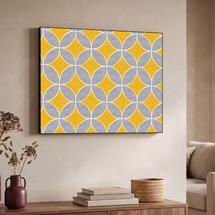 Art Frame - Geometrisch - Cirkels - Textuur - Grijs - Geel — 4