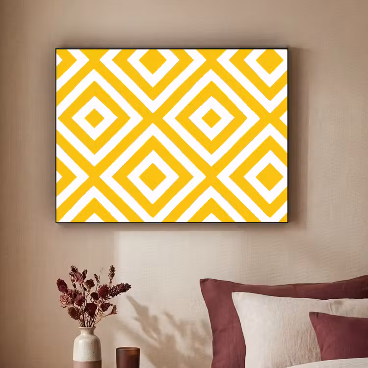 Art Frame - Geometrisch - Lijnen - Modern - Geel - Wit — 2