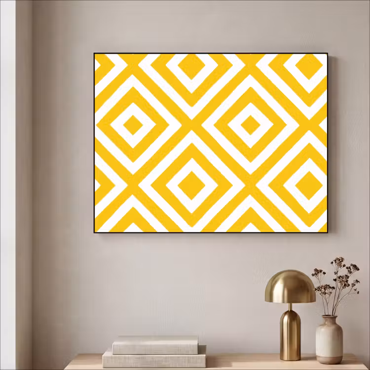 Art Frame - Geometrisch - Lijnen - Modern - Geel - Wit — 3