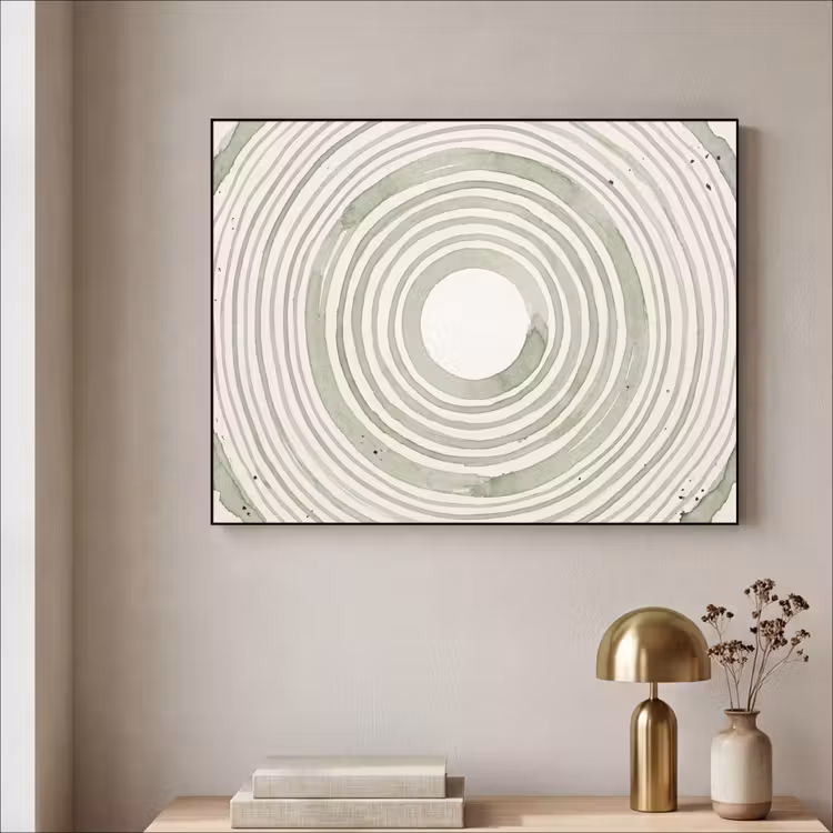 Art Frame - Abstractie - Cirkels - Waterverf - Groen - Modern — 3