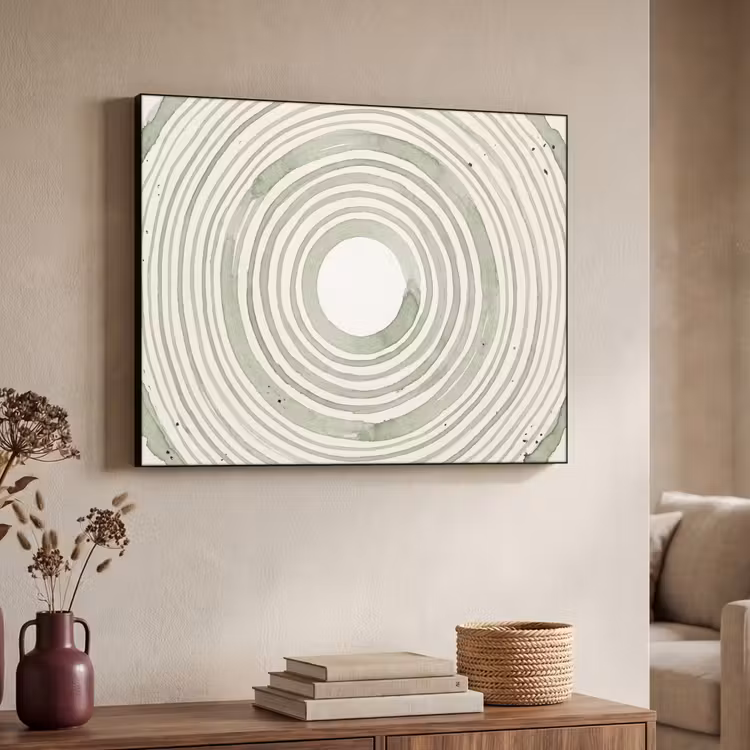 Art Frame - Abstractie - Cirkels - Waterverf - Groen - Modern — 4