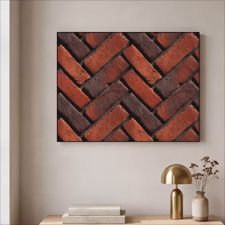Art Frame - Bakstenen - Visgraat - Structuur - Roodbruin — 3