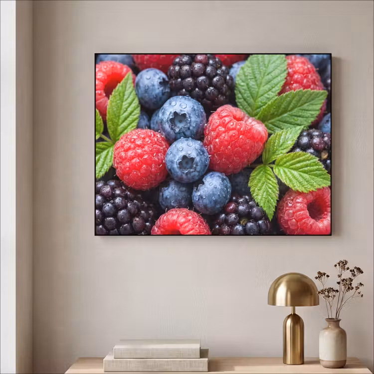 Art Frame - Bessen - Vers - Waterdruppels - Kleurrijk - Eten — 3