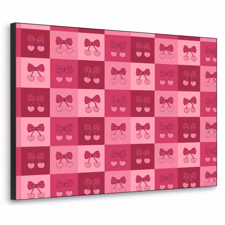 Art Frame - Kersen - Strikjes - Speels - Roze - Bordeaux — 1