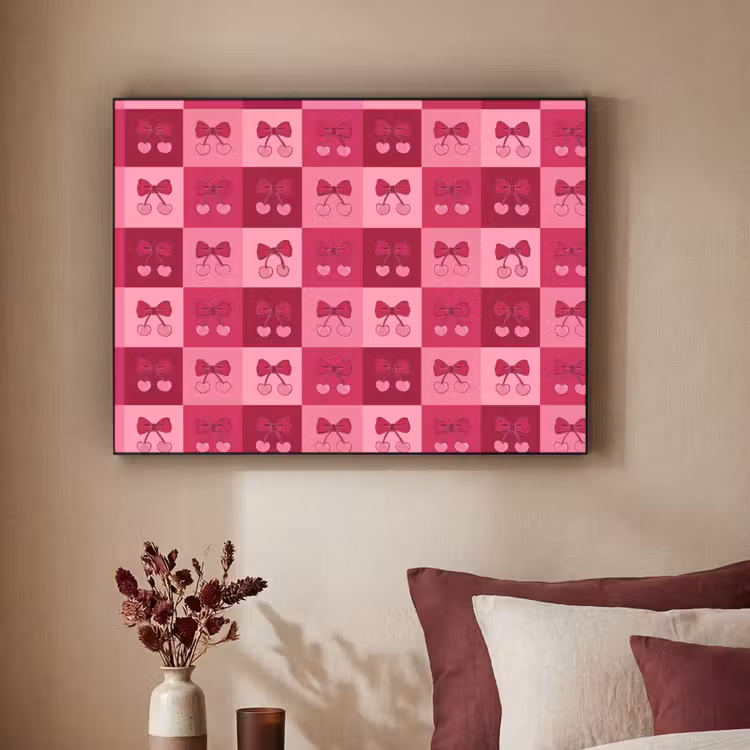 Art Frame - Kersen - Strikjes - Speels - Roze - Bordeaux — 2