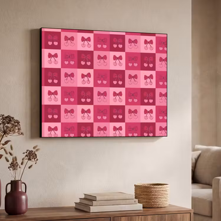 Art Frame - Kersen - Strikjes - Speels - Roze - Bordeaux — 4