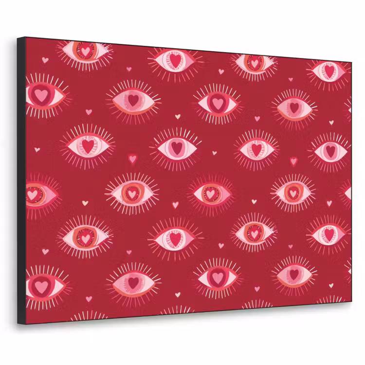 Art Frame - Ogen - Patroon - Roze - Donkerrood — 1