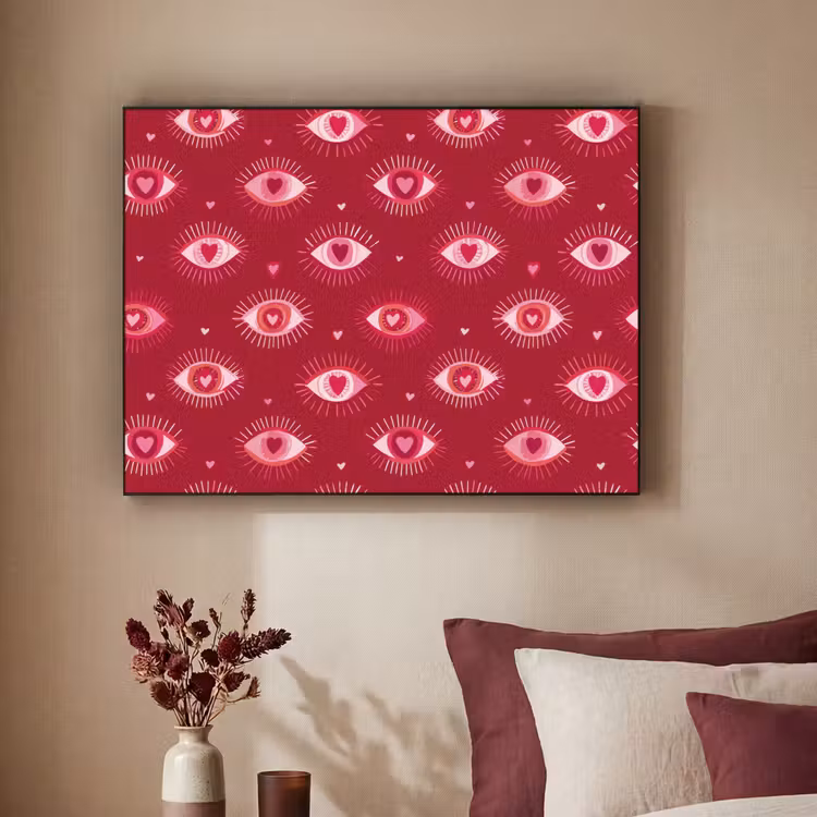 Art Frame - Ogen - Patroon - Roze - Donkerrood — 2