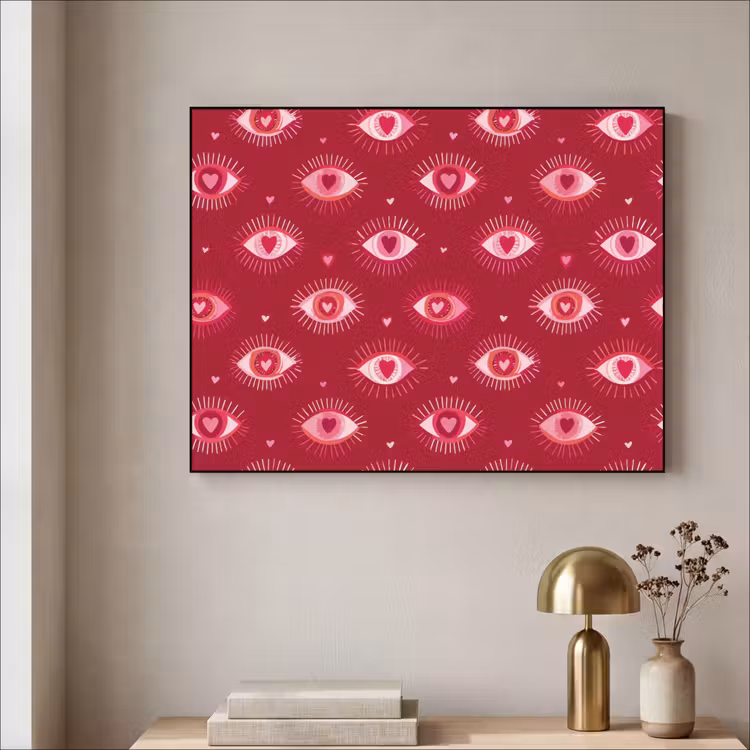 Art Frame - Ogen - Patroon - Roze - Donkerrood — 3