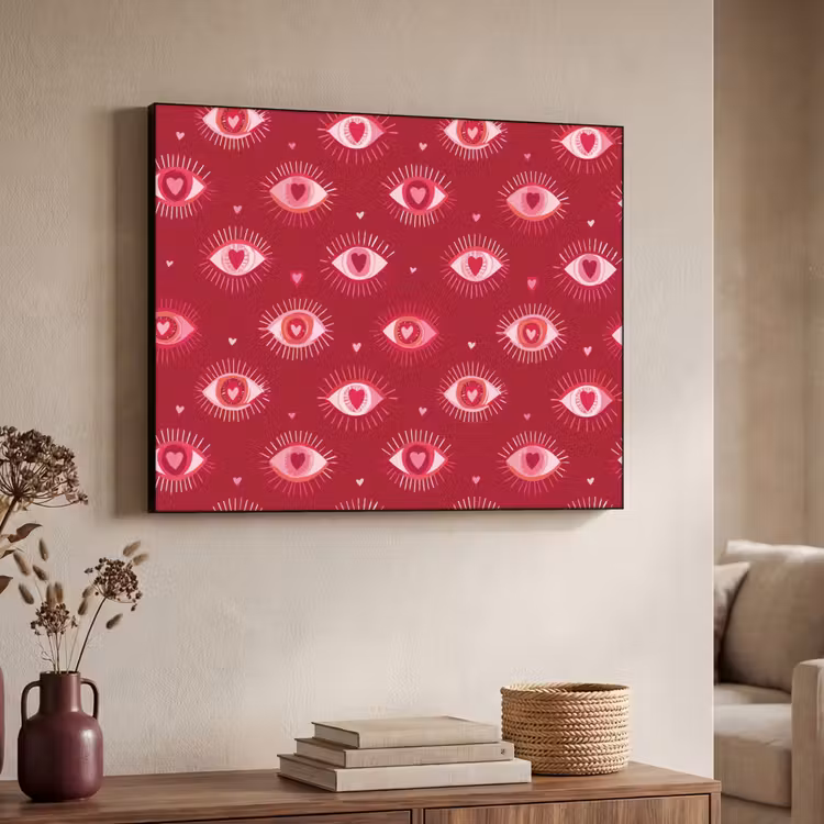 Art Frame - Ogen - Patroon - Roze - Donkerrood — 4