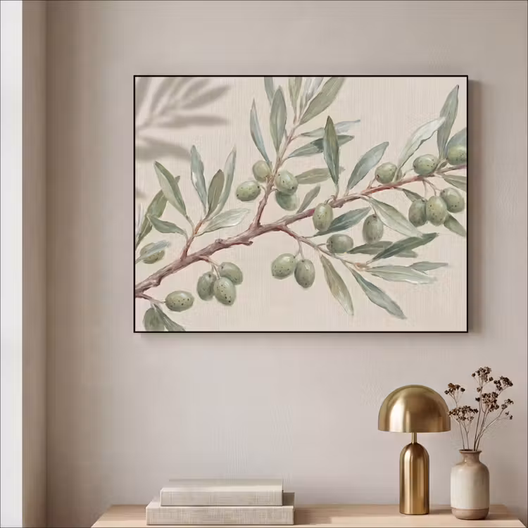Art Frame - Olijftak - Bladeren - Natuur - Groen - Beige — 3