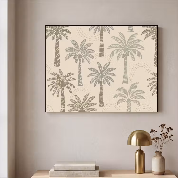 Art Frame - Palmbomen - Patroon - Tropisch - Beige — 3