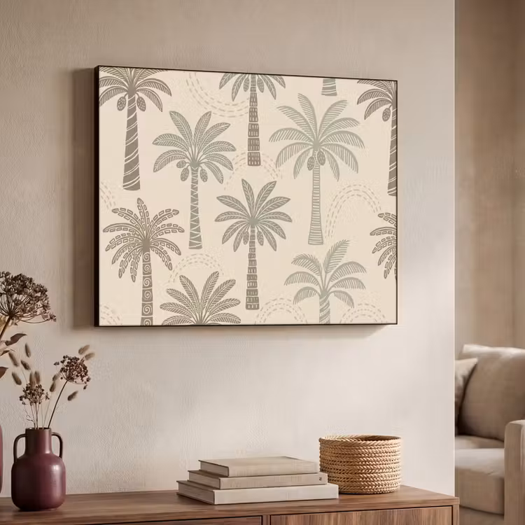 Art Frame - Palmbomen - Patroon - Tropisch - Beige — 4
