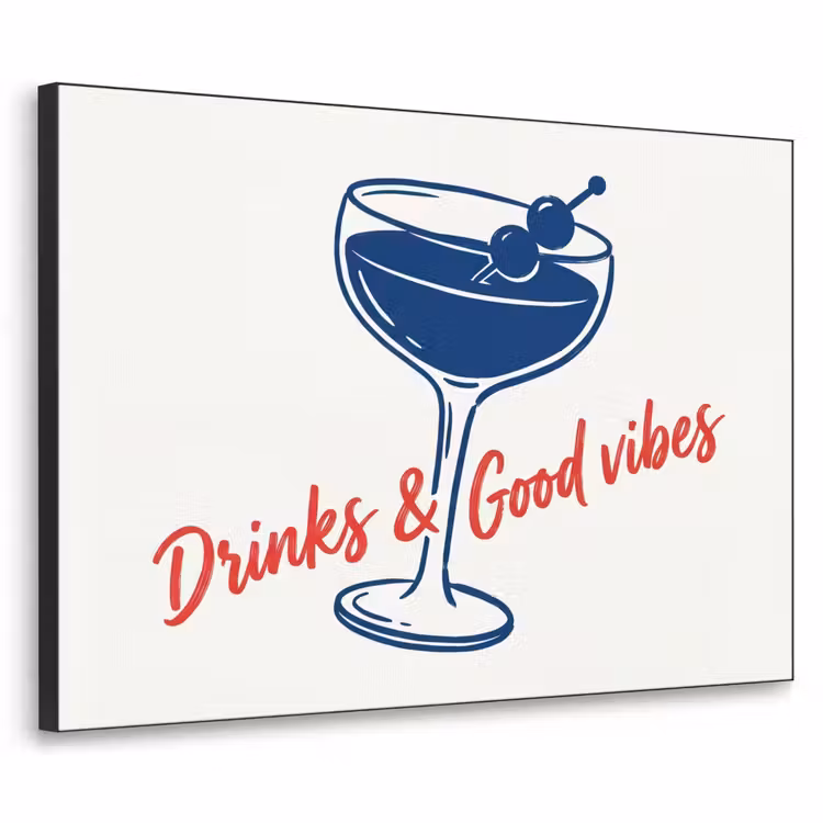 Art Frame - Cocktail - Glas - Illustratie - Blauw - Wit — 1