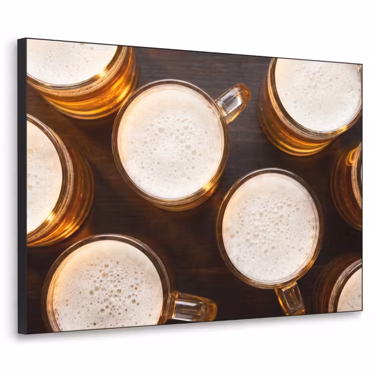Art Frame - Bier - Glazen - Schuim - Hout - Drank — 1