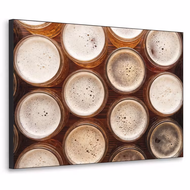 Art Frame - Eten - Glazen - Drank - Patroon - Bruin — 1
