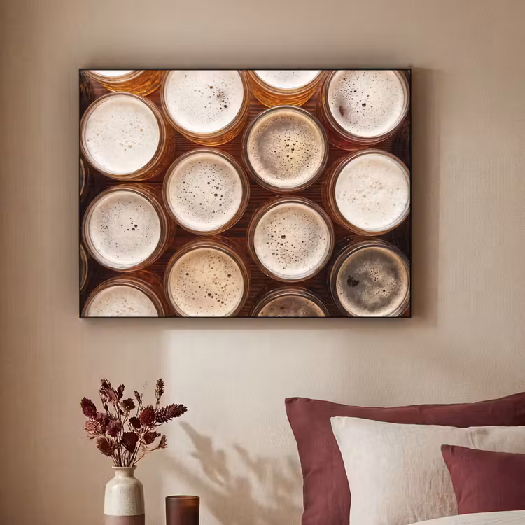 Art Frame - Eten - Glazen - Drank - Patroon - Bruin — 2