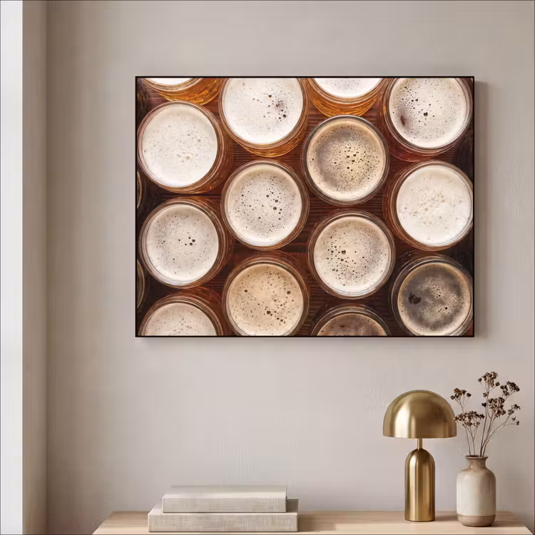 Art Frame - Eten - Glazen - Drank - Patroon - Bruin — 3