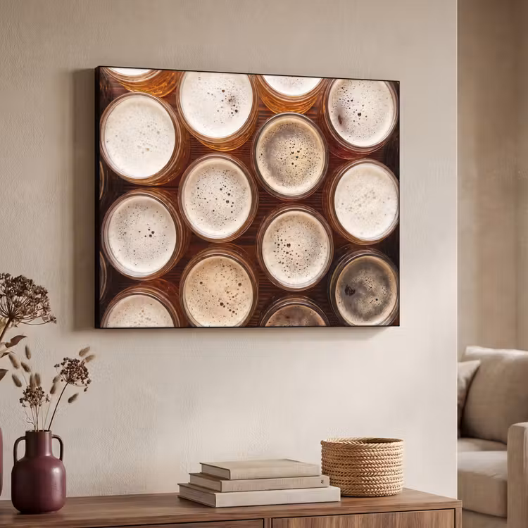 Art Frame - Eten - Glazen - Drank - Patroon - Bruin — 4