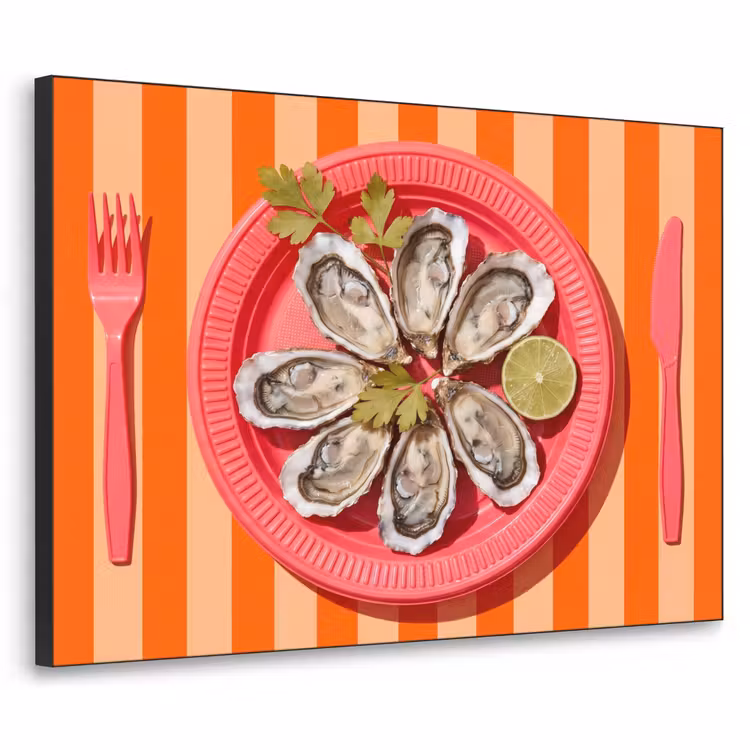 Art Frame - Eten - Oester - Zeevruchten - Oranje - Modern — 1