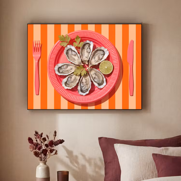 Art Frame - Eten - Oester - Zeevruchten - Oranje - Modern — 2