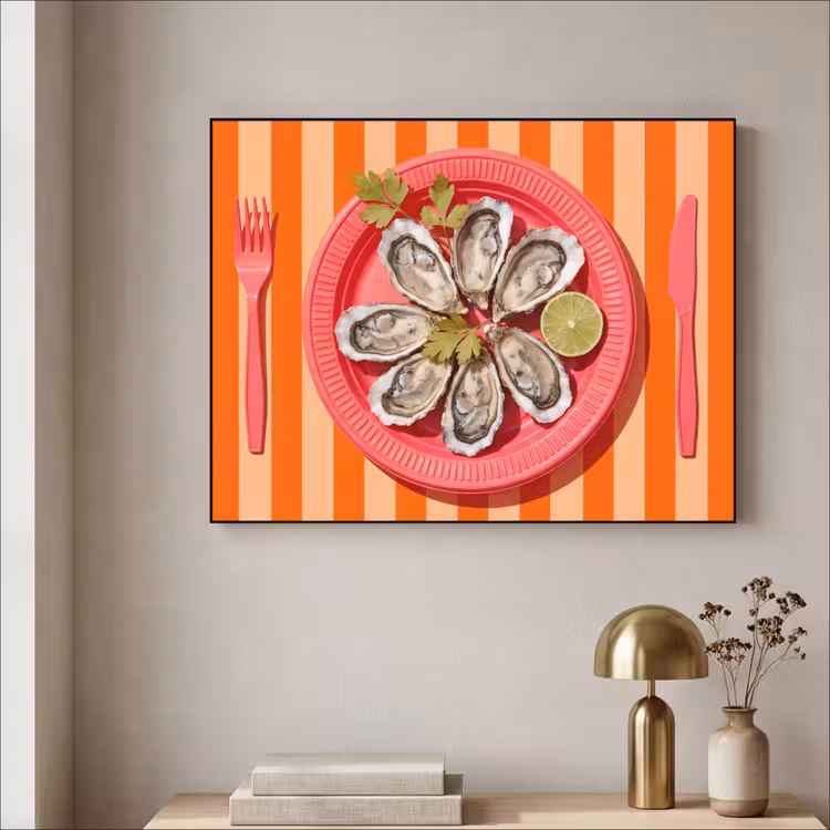 Art Frame - Eten - Oester - Zeevruchten - Oranje - Modern — 3