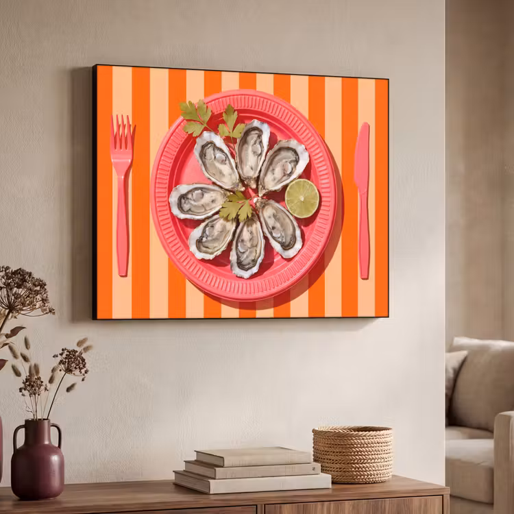 Art Frame - Eten - Oester - Zeevruchten - Oranje - Modern — 4