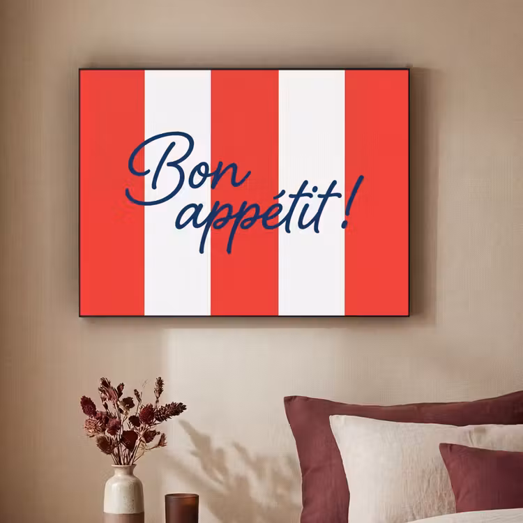 Art Frame - Eten - Spreuk - Keuken - Grafisch - Rood-Wit — 2