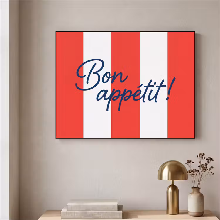Art Frame - Eten - Spreuk - Keuken - Grafisch - Rood-Wit — 3
