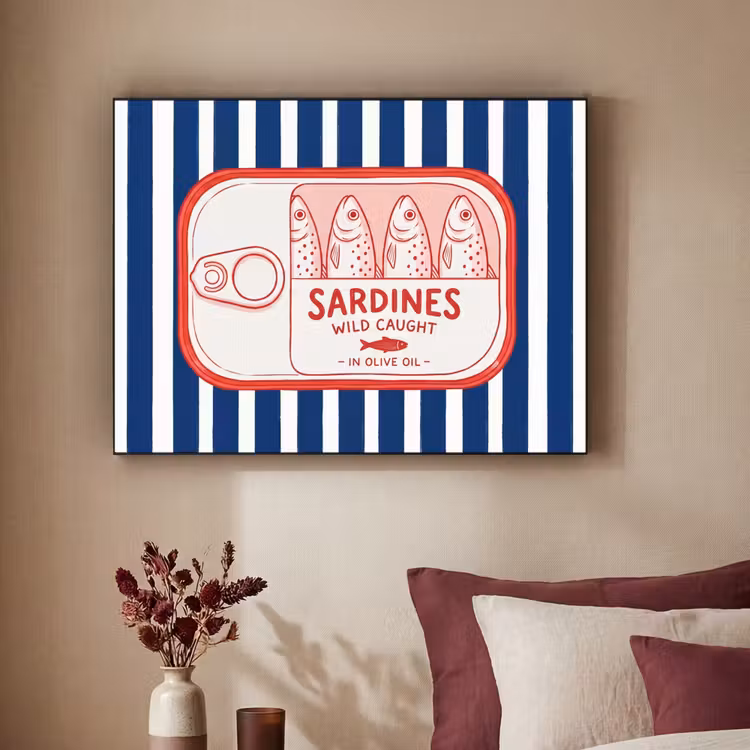 Art Frame - Eten - Vis - Blik - Illustratie - Rood — 2