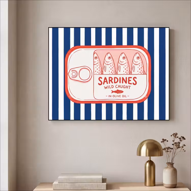 Art Frame - Eten - Vis - Blik - Illustratie - Rood — 3