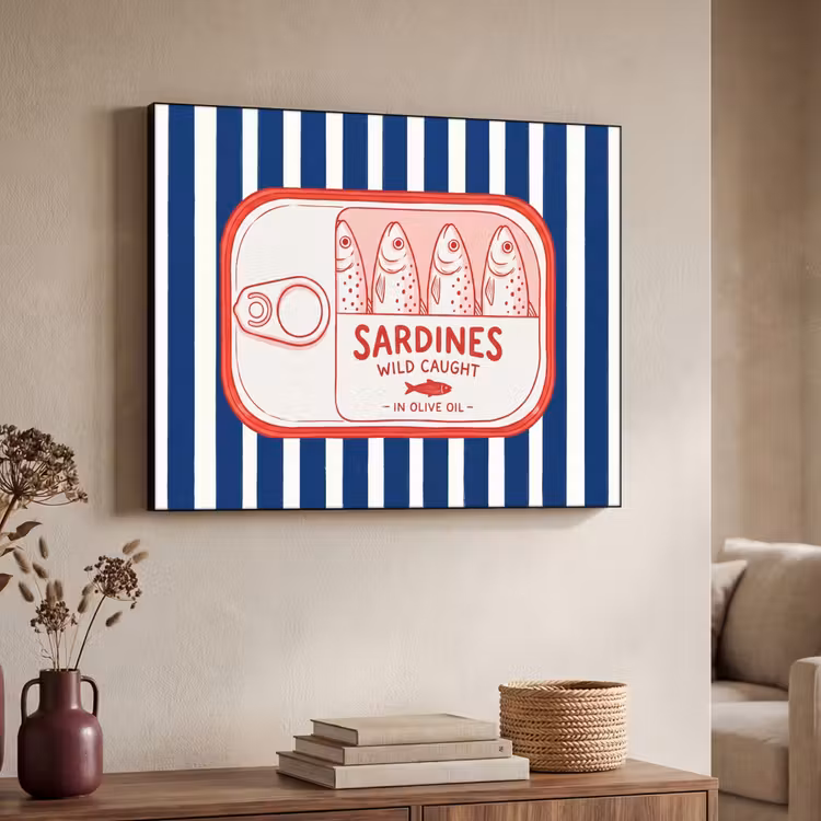 Art Frame - Eten - Vis - Blik - Illustratie - Rood — 4