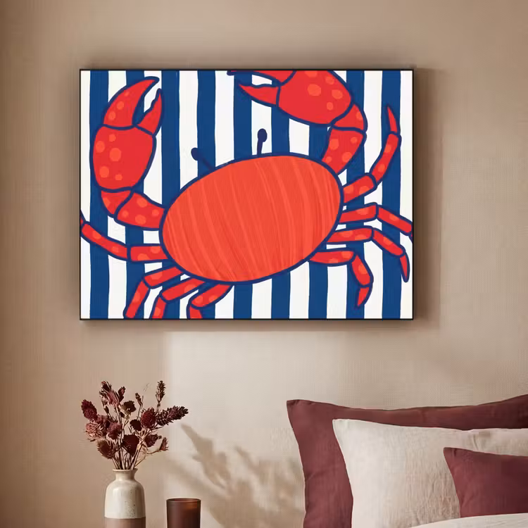 Art Frame - Krab - Strepen - Zeeleven - Illustratie - Rood — 2