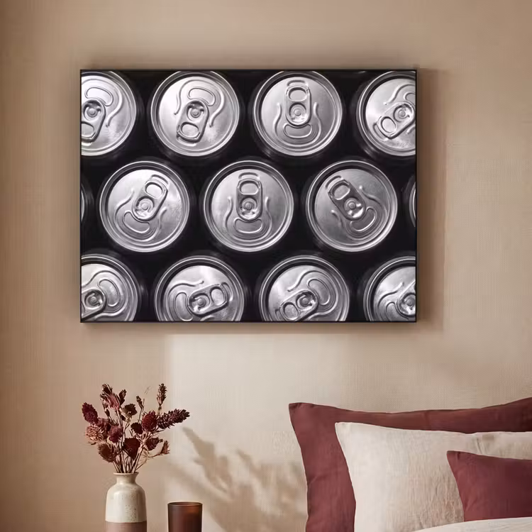 Art Frame - Blikjes - Aluminium - Patroon - Industrieel - Zilver — 2