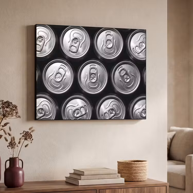 Art Frame - Blikjes - Aluminium - Patroon - Industrieel - Zilver — 4