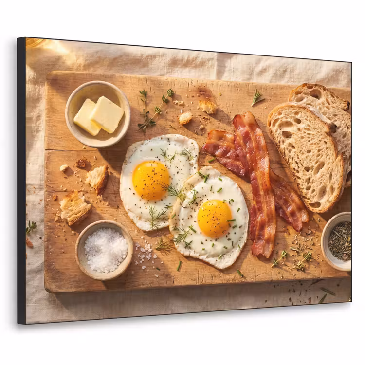 Art Frame - Eten - Ontbijt - Hout - Rustiek - Geel — 1