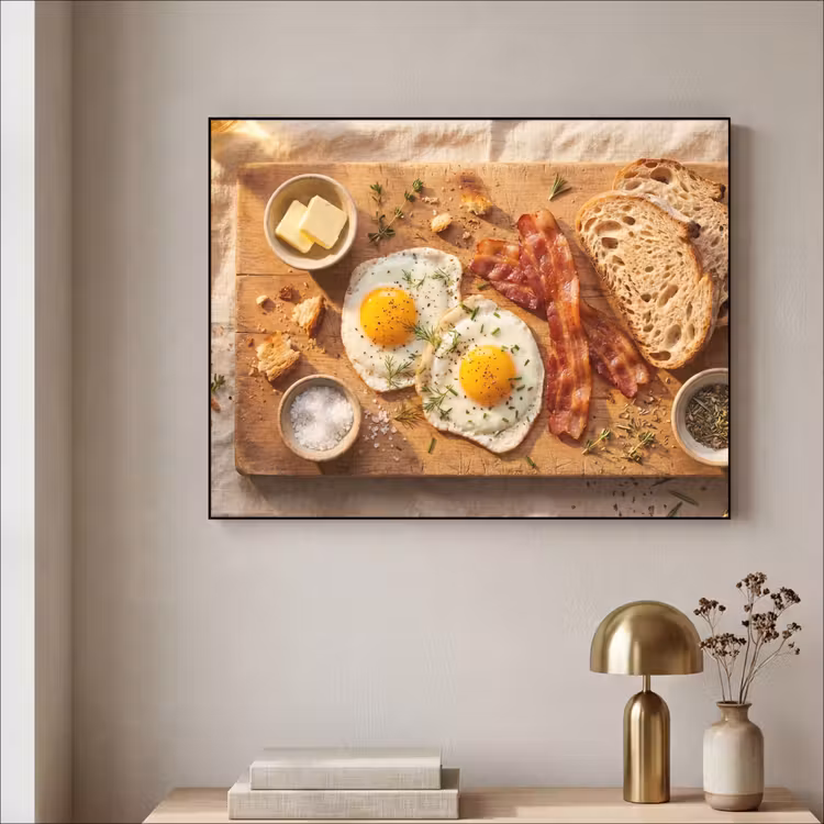 Art Frame - Eten - Ontbijt - Hout - Rustiek - Geel — 3