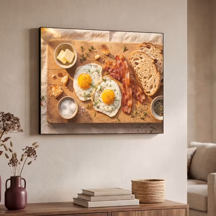 Art Frame - Eten - Ontbijt - Hout - Rustiek - Geel — 4
