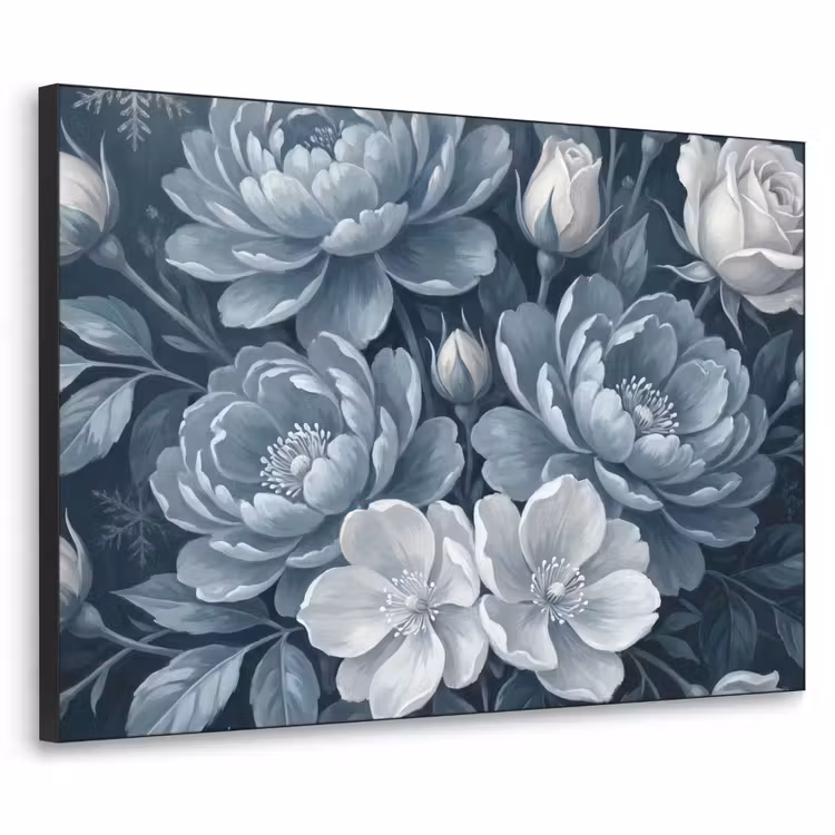 Art Frame - Bloemen - Boeket - Winter - Abstract - Blauw — 1