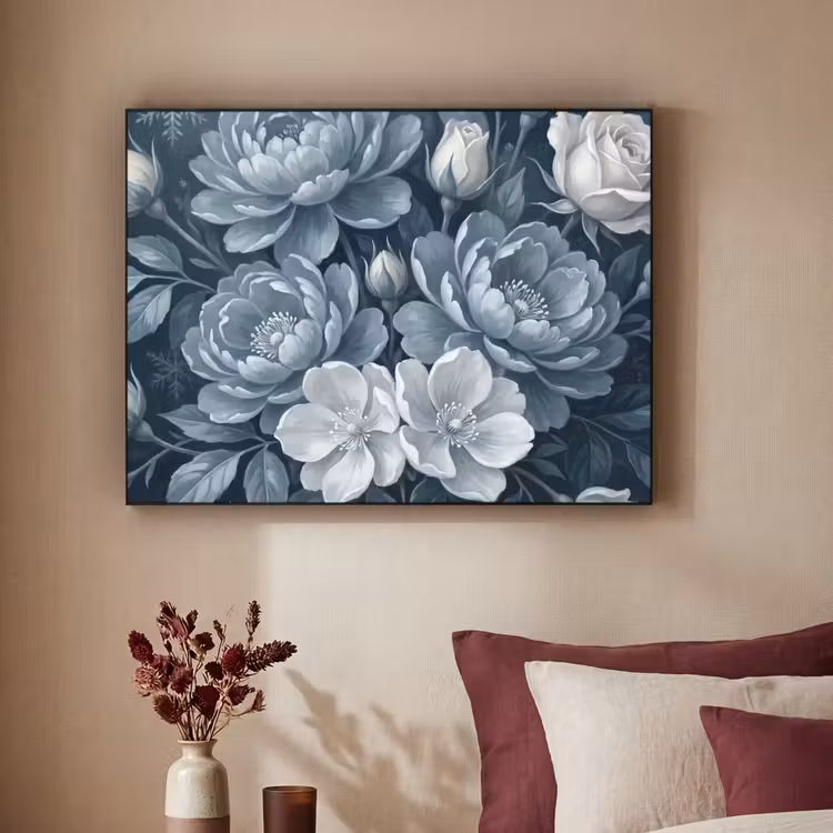 Art Frame - Bloemen - Boeket - Winter - Abstract - Blauw — 2